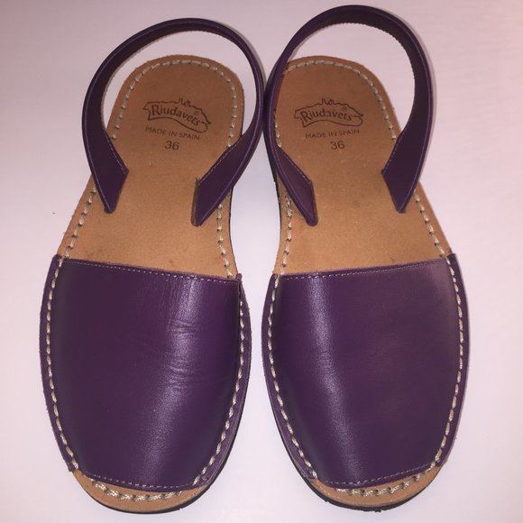 Riudavets Shoes - Riudavets Avarca Classic Sandals/Purple Leather